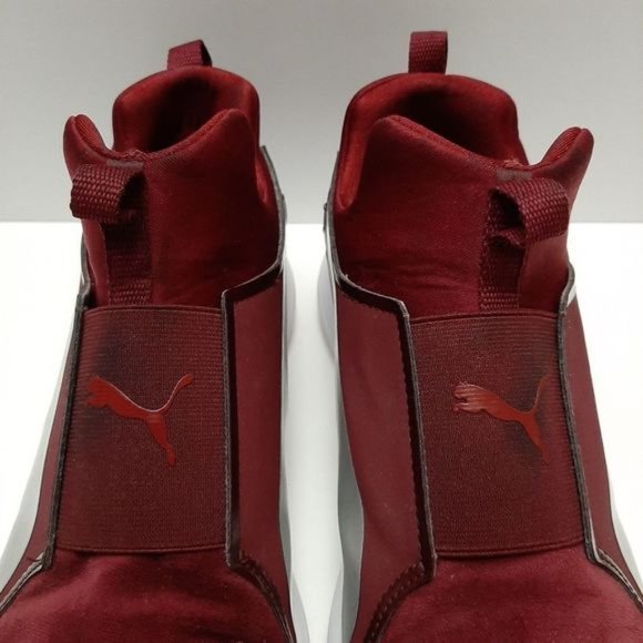 PUMA Rebel Mid-Top Slip-On Sneakers Shoes Burgundy Red Sz 9 - Picture 7 of 16